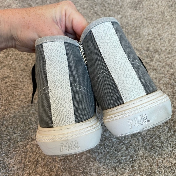 P448. Sally Grey high top platform sneakers size 38 / 7.5 - Picture 4 of 10